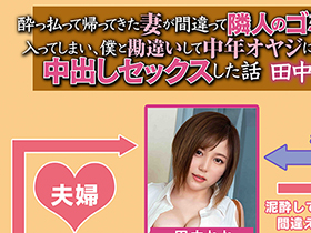 酔っ払って帰ってきた妻が間違って隣人のゴミ部屋へ入ってしまい、僕と勘違いして中年オヤジに発情して中出しセックスした話　田中ねね サンプル動画サムネイル